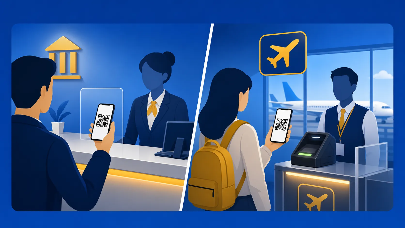 How to present a mobile ID at a bank and a domestic airport