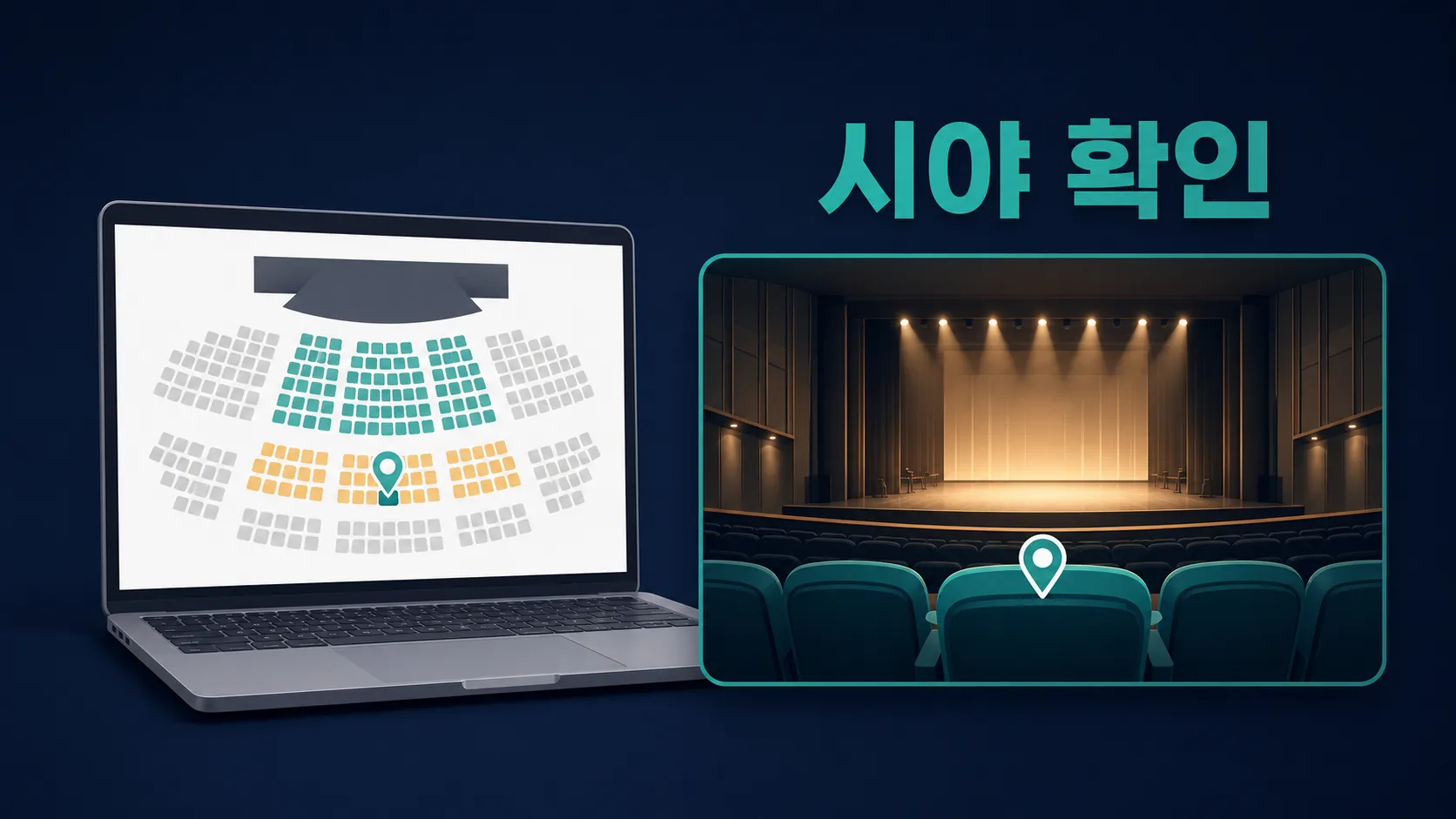 공연장 좌석 시야 확인 방법 일러스트