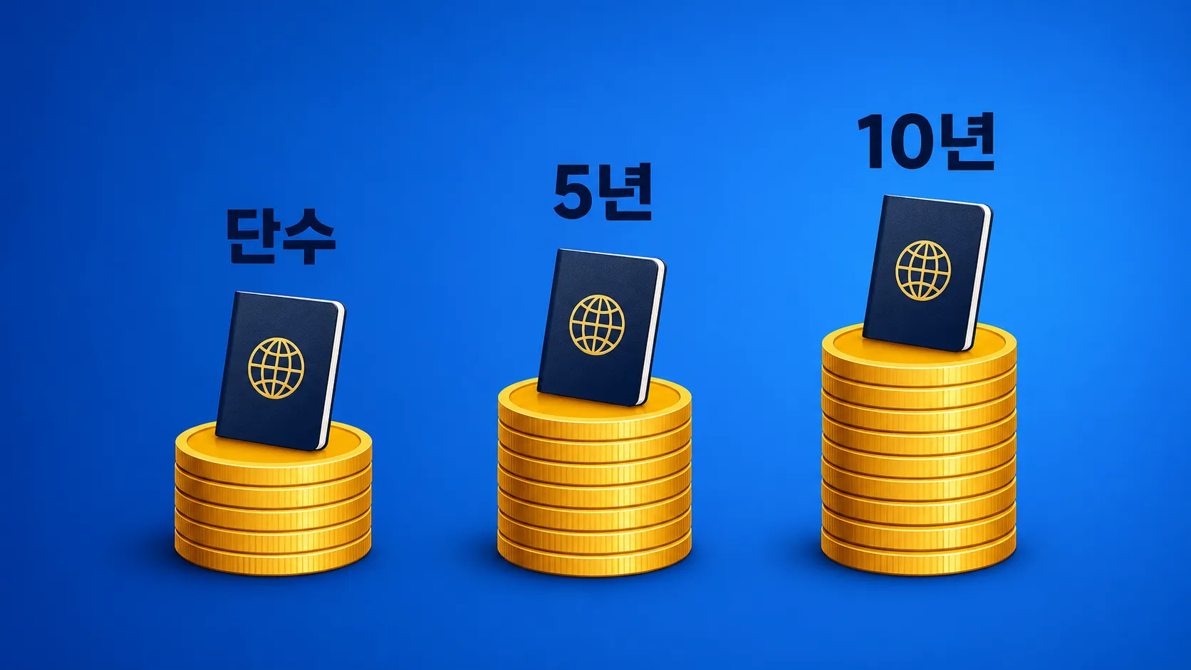 여권 종류별 발급 수수료 비교 일러스트