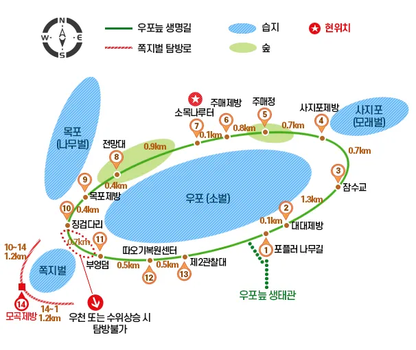 창녕 우포늪 새벽 물안개, 자전거로 도는 생태 코스 본문 이미지