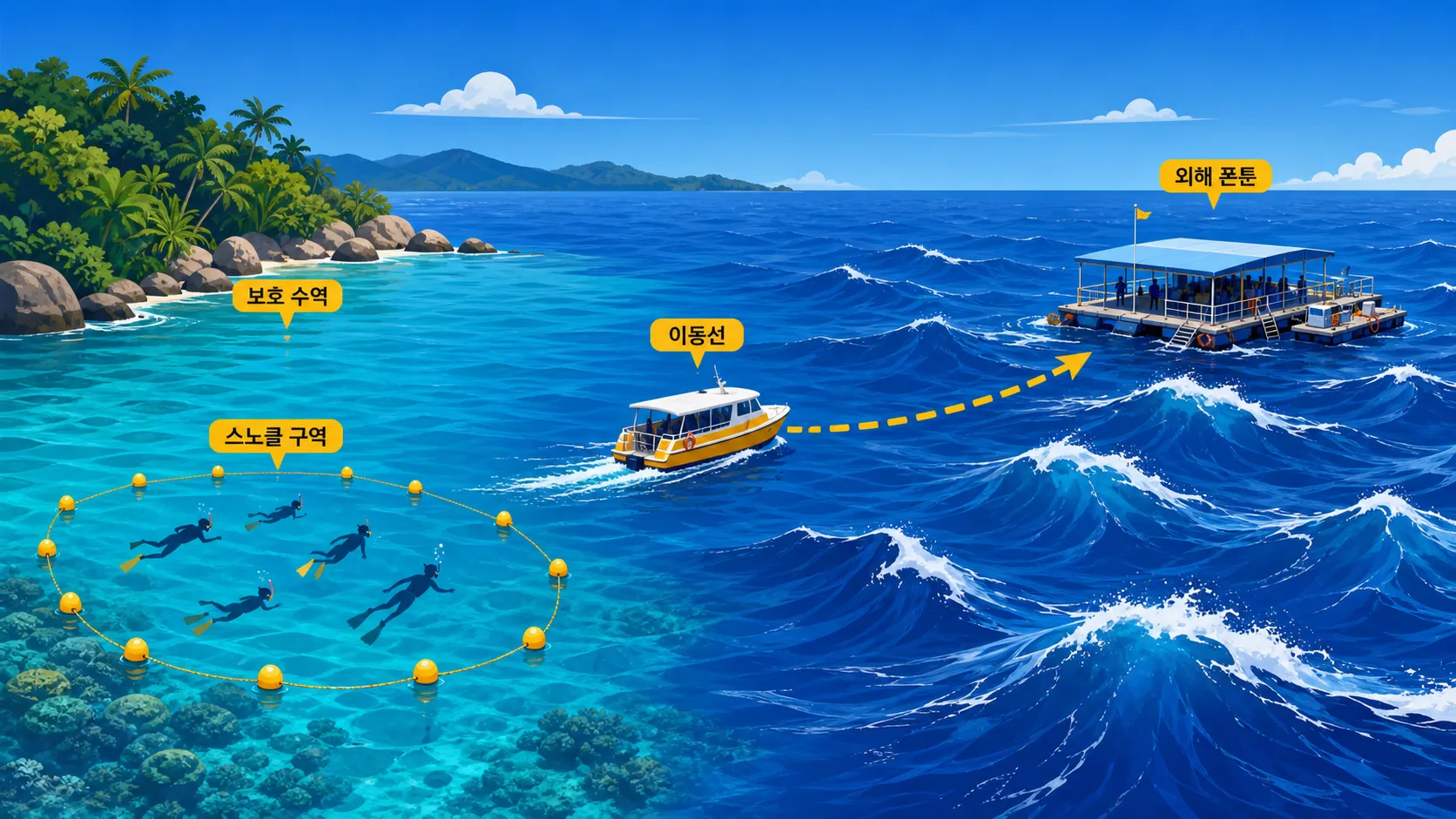 Infographic comparing Green Island and outer-reef pontoon tours