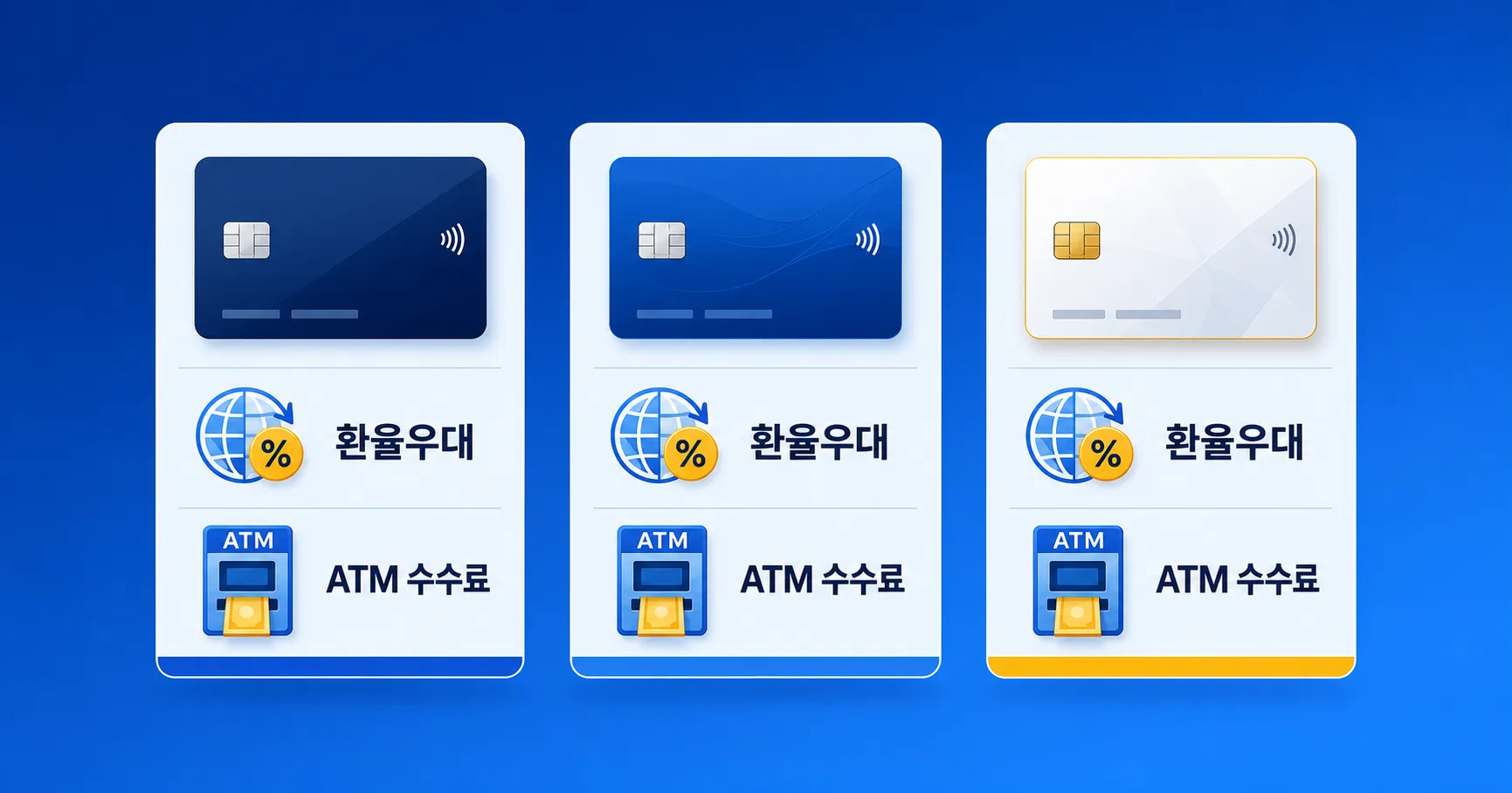 트래블카드 환율우대와 ATM 수수료 비교 인포그래픽