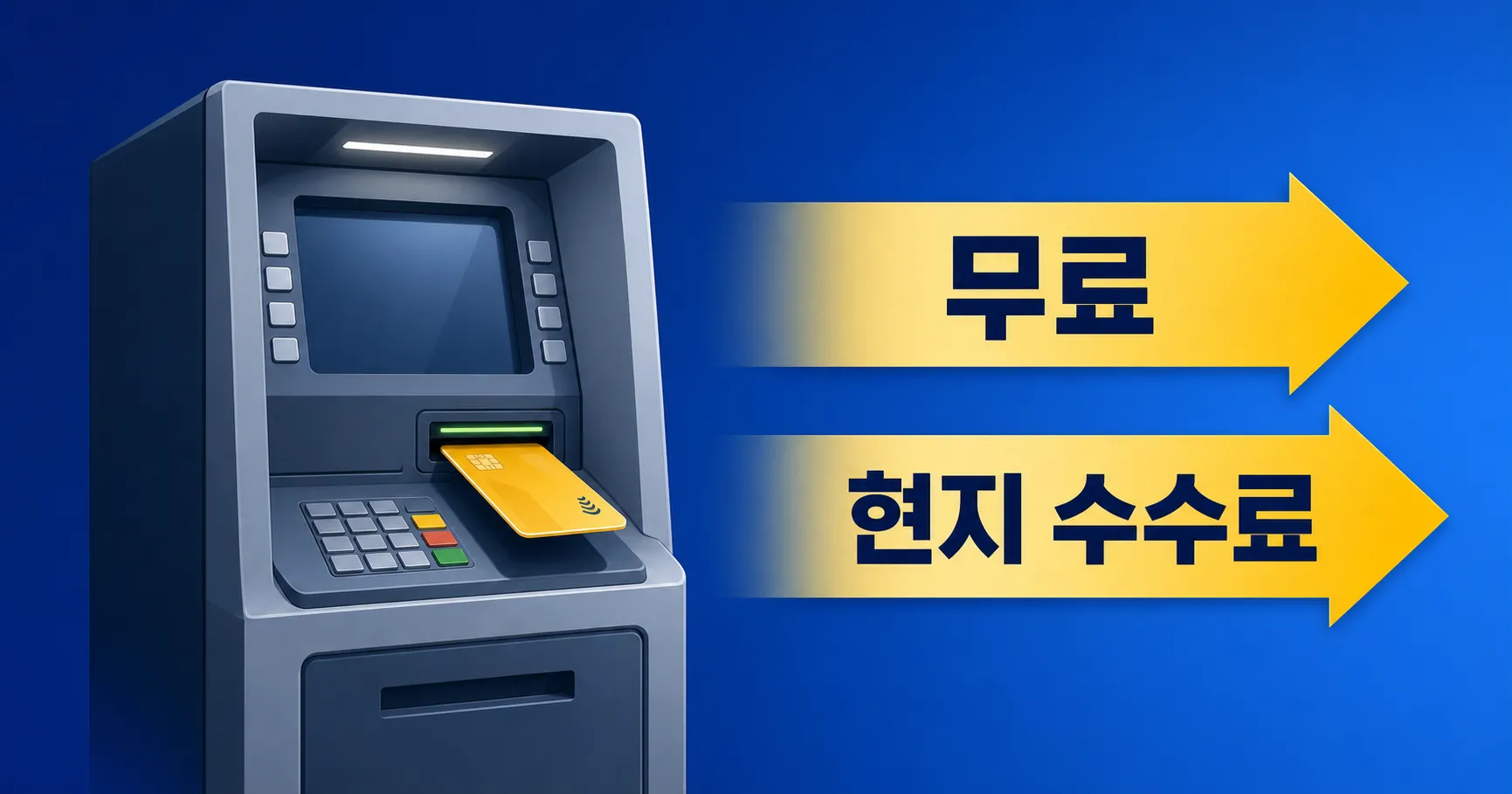 해외 ATM 출금 수수료 구조 설명 일러스트