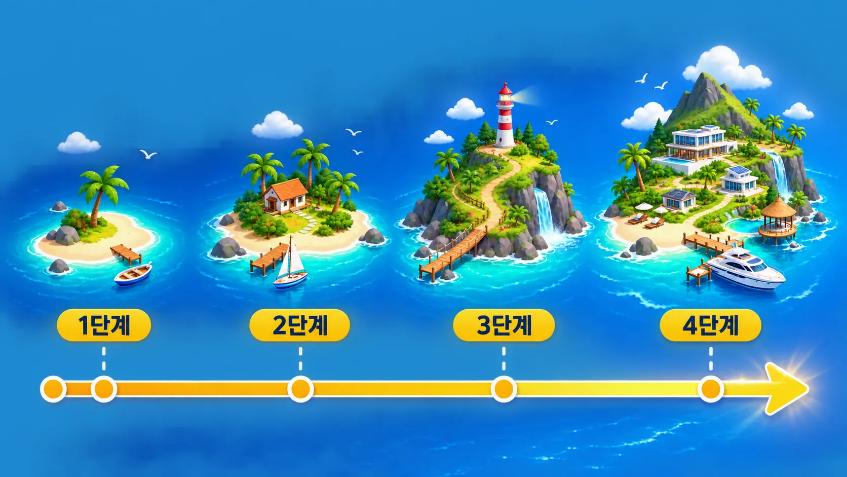 Infographic showing the route order for the Krabi Four Islands Tour