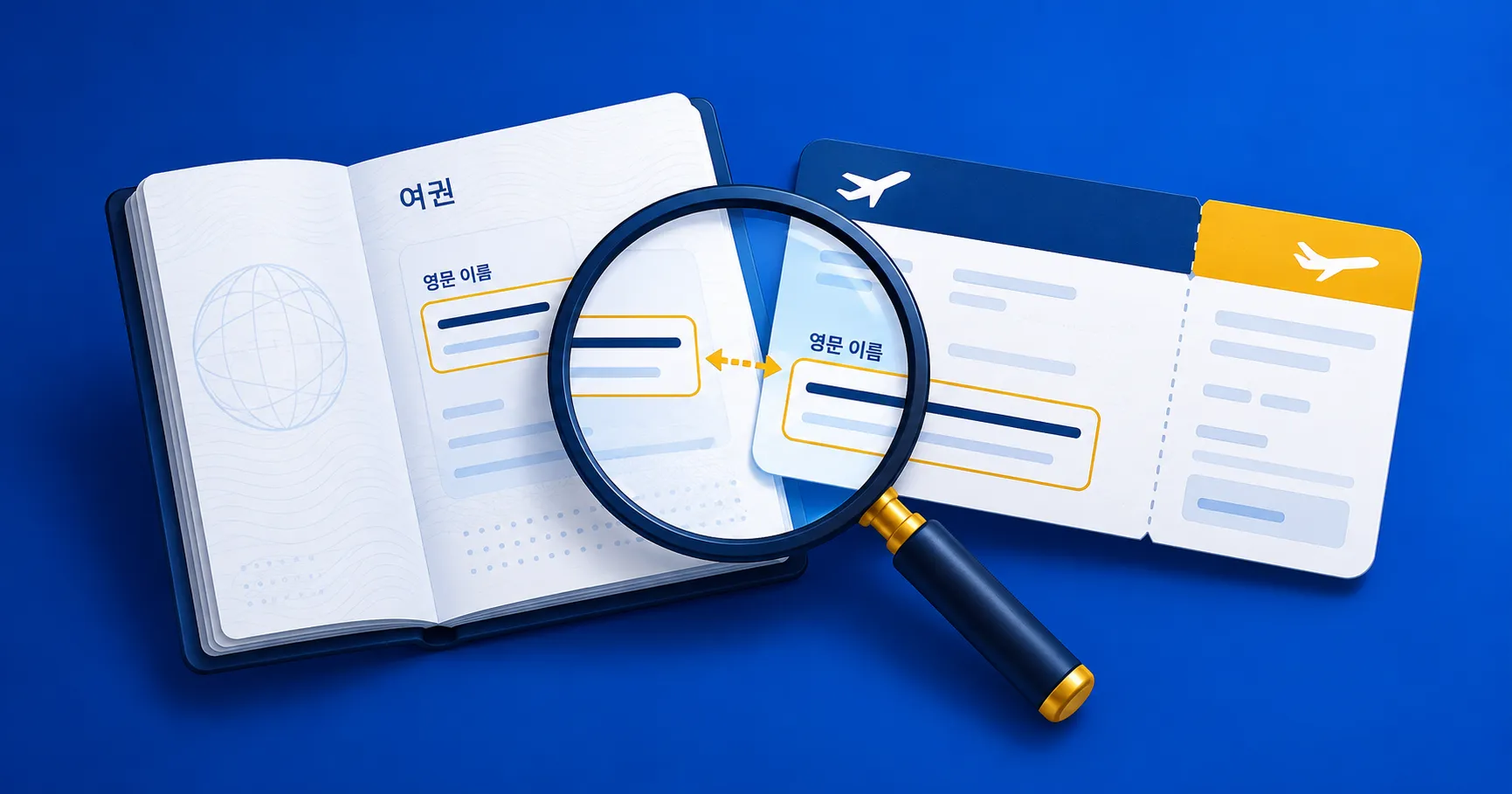 항공권 영문명 수정, 여권 이름 불일치·재발권 기준