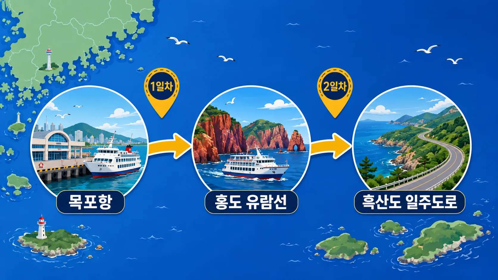 목포 홍도 흑산도 1박 2일 추천 이동 순서