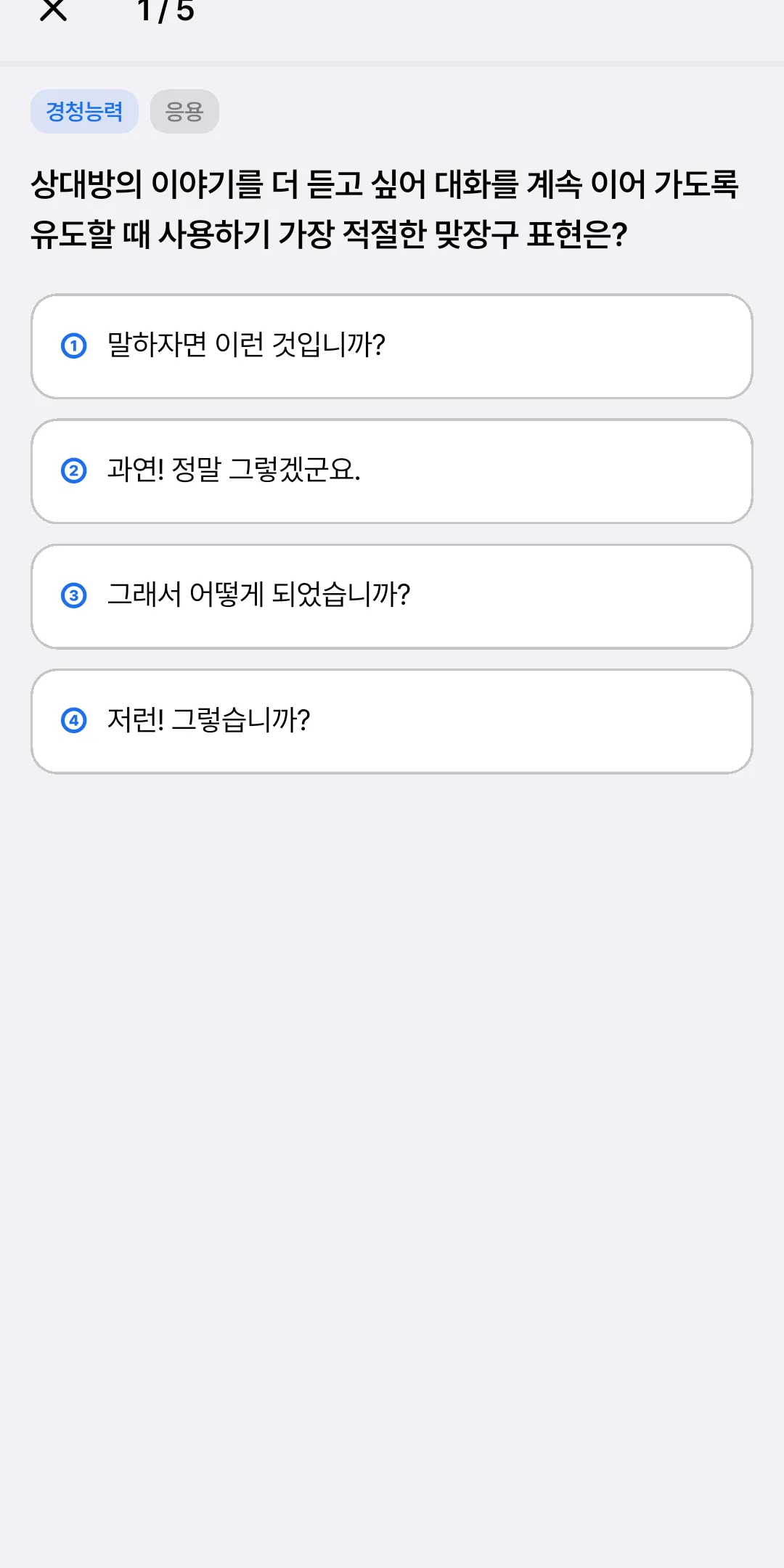 문제풀이 화면 — 즉시 채점과 해설