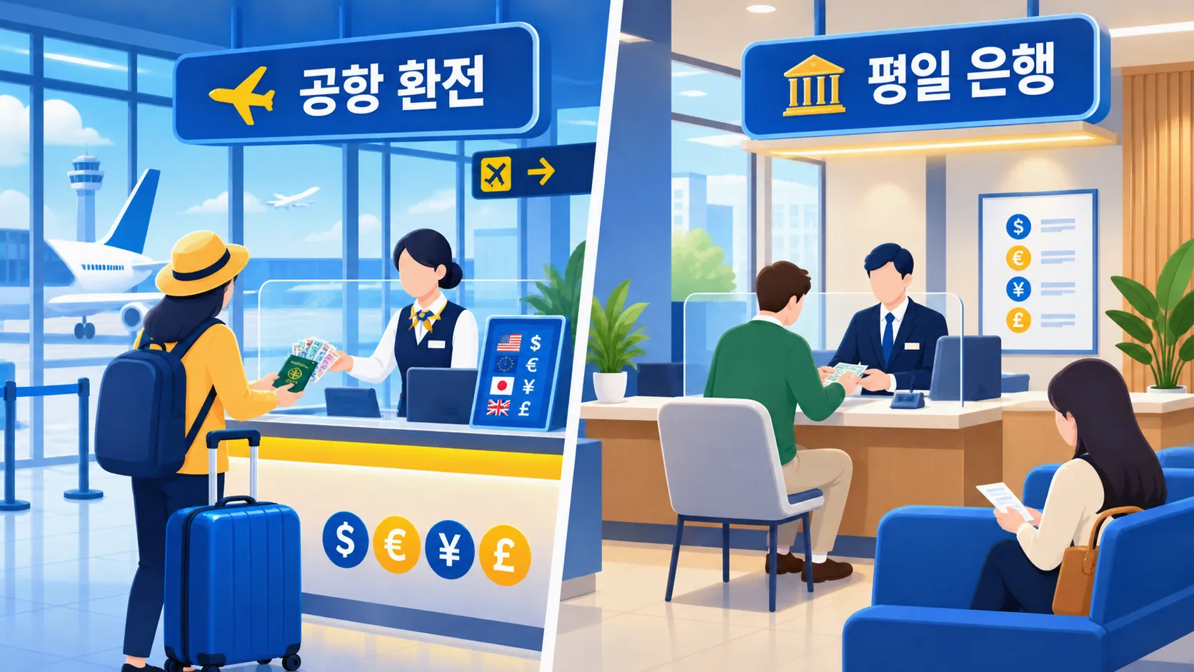 外貨の空港受け取りと銀行支店受け取りの比較