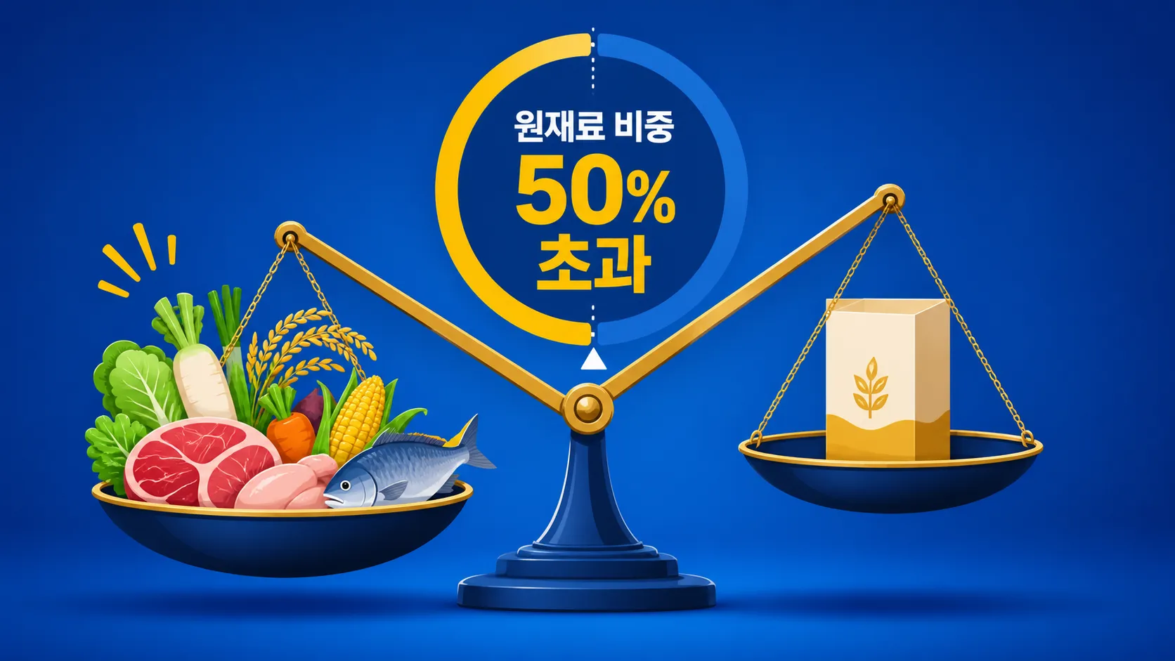 Infographic on the more-than-50-percent raw-material rule for processed agricultural, livestock, fishery, and forestry products