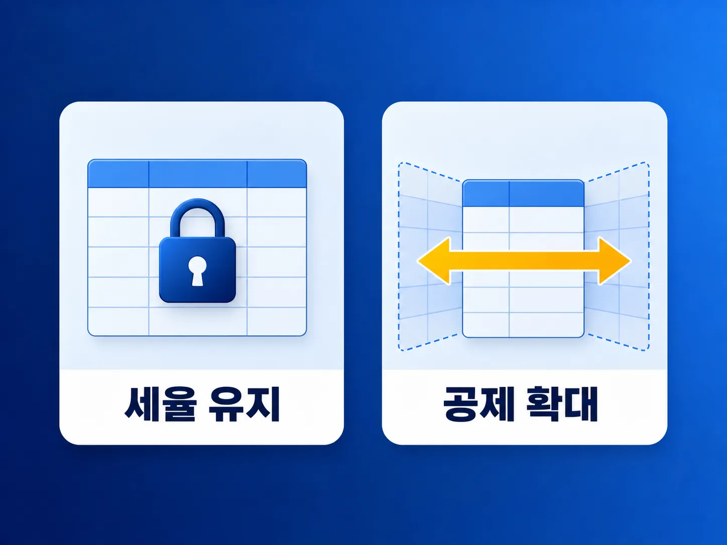 소득세율 고정과 공제항목 확대를 비교한 인포그래픽